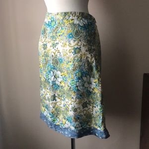 100% silk floral and paisley pencil skirt